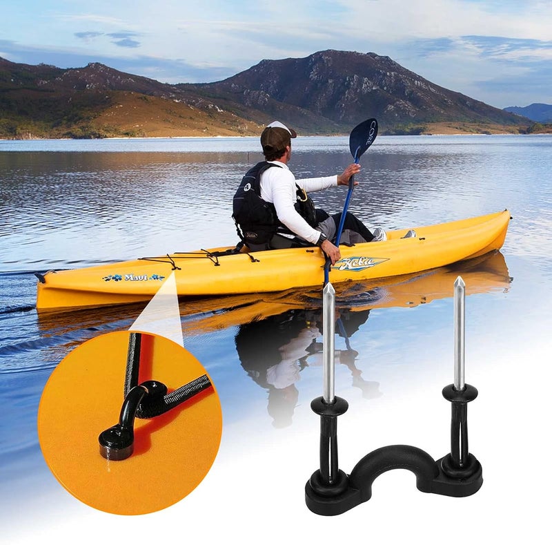 CLIO Deck Rigging Kit Accessory - 19.7 FT Bungee Cord with Deck Loops Tie Down Pad Eyes and J - Hooks and Bungee Cord Hook Screws & Rivets for Kayaks Canoes Boat - Image 4